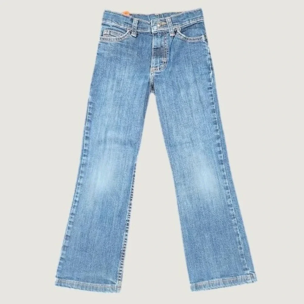 Wrangler Boys 7 Slim Medium Wash Bootcut Stretch Denim Jeans 6BRLWFS